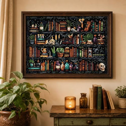 WUSARPLY Bookshelf Stamped Cross Stitch Kits for Beginners Adults - Image 2