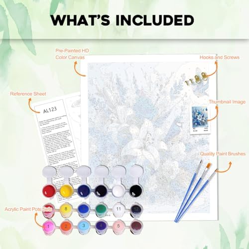 PHANTASYART Flowers Paint by Numbers Kit for Adults 16x20inch - Image 5