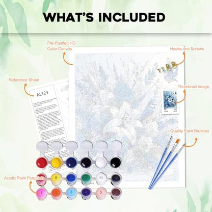 PHANTASYART Flowers Paint by Numbers Kit for Adults 16x20inch - Image 5