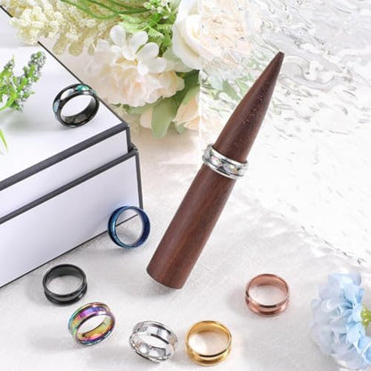 SUNNYCLUE 1 Box 12Pcs Stainless Steel Ring Blanks US Size 7 Grooved Finger Rings Blue Black Golden Ring Core Blank Ring Cores Round Groove Empty Inlay Ring Blanks for Resin Crafts Jewelry Making Kits - Image 4