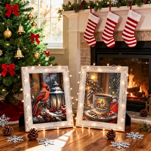 TCDZMYGS 2 Pack Christmas Paint by Numbers Kit for Adults Beginner,Paint by Number Kits Without Frames,DIY Acrylic Oil Painting by Numbers for Home Wall Decor 11.8 x 15.7 inch - Image 3