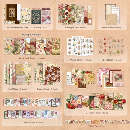 miikoul Vintage Scrapbooking Supplies Kit for Teen Girl Kid Women Diy Gift - Image 2