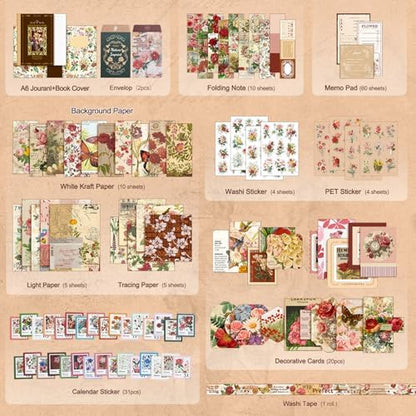miikoul Vintage Scrapbooking Supplies Kit for Teen Girl Kid Women Diy Gift - Image 2