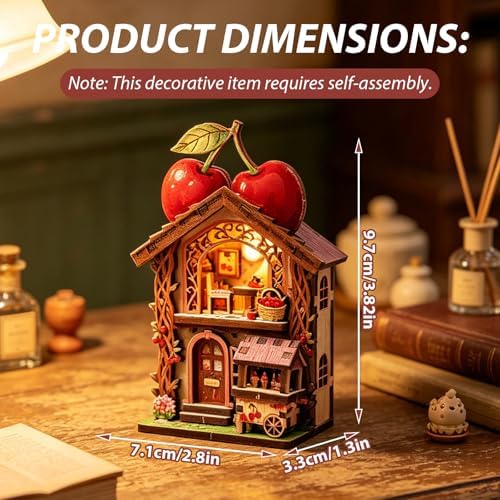 Book Nook Kit - DIY Miniature House Kit for Adults, Teens and Beginners, Dollhouse Booknook Library Tiny House Bookshelf Decor 3D Wooden Puzzle, Gifts for Family, Friends - Image 6