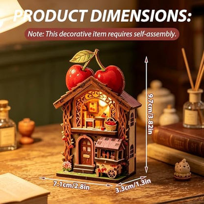 Book Nook Kit - DIY Miniature House Kit for Adults, Teens and Beginners, Dollhouse Booknook Library Tiny House Bookshelf Decor 3D Wooden Puzzle, Gifts for Family, Friends - Image 6