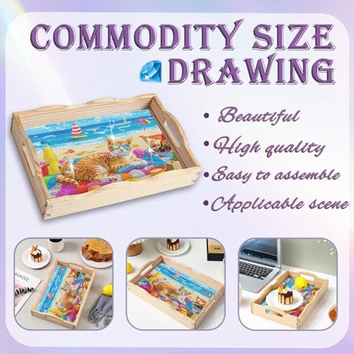 EWJRNSF Diamond Art Kits for Adults Wooden Serving Trays with Handles - Image 4