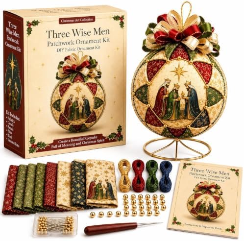 Christmas Nativity Patchwork Ornament DIY Kit, Handmade Quilted Fabric by Unknown