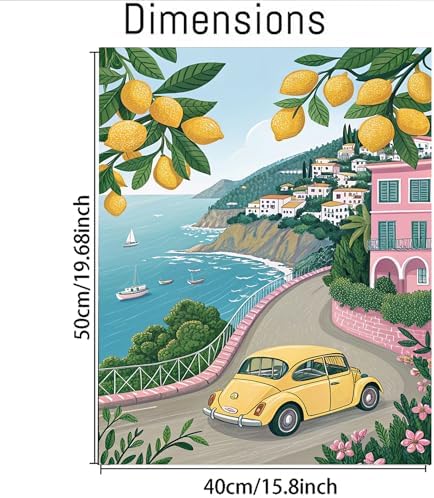 CasaWeave Lemon Paint by Numbers Kits for Adults, DIY Lemon Tree Adult Paint by Number Kits on Canvas, Watercolor Oil Painting by Number for Adults Home Decor (16x20 Inch) - Image 2