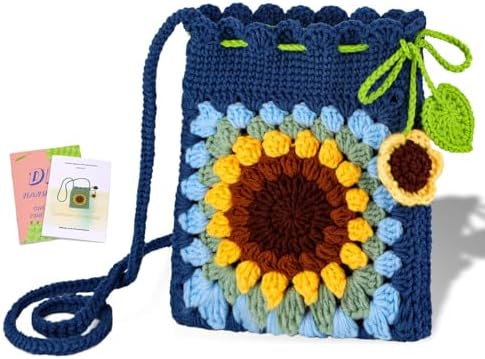 Fedmut Crochet Kit for Beginners, Shoulder Bag Crochet Kit Adults Project by Fedmut
