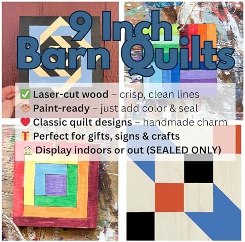 9" Barn Quilt Kit Set of 4 | Dutch Girl, Patchwork Star, HST, Friendship - Image 5