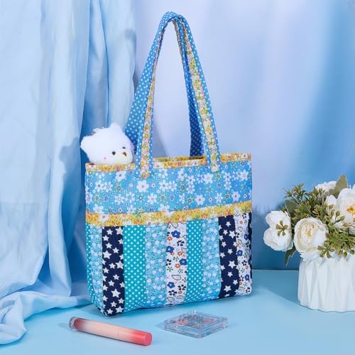 WEBEEDY DIY Small Bag Quilted Kit Handmade Rectangular Quilted Bag Starter Kit with 21 PCS Fabric, Quilting Tools and Step-by-Step Video Tutorial for Beginners Adults DIY Sewing Patchwork Craft - Image 5