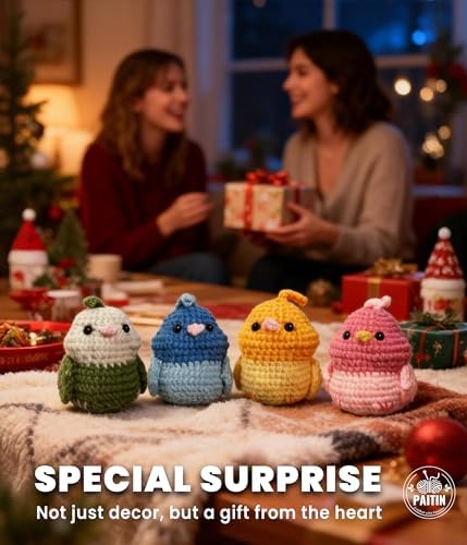 PAITIN Crochet Starter Kit – Easy DIY Craft Set for Adult Beginners, Handmade Yarn Art Project with Video Guidance (Parrot) - Image 7