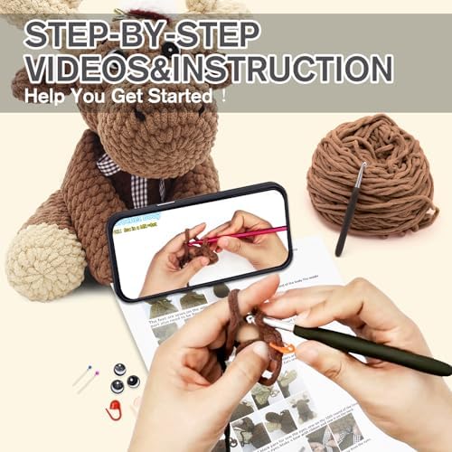 CODGP Crochet Kit for Beginners, 11.8-Inch Elk Crochet Kit for Adults - Image 5