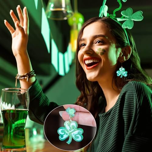 3 Pack Shamrock Silicone Resin Earring Molds, Lucky Straw Shape Earring UV Molds Epoxy Resin Casting Mold with 200Pcs Earring Hook for St Patrick's Day Keychain Jewelry Pendant DIY Supplies - Image 6