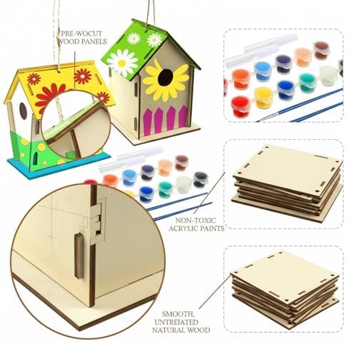 DIY Natural Wood Craft Kit - Pre-Cut Assembly Set for Painting & Home Decor, Unfinished Wooden Project for Creative Display - Image 6