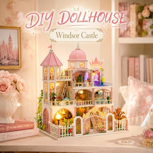Roroom DIY Miniature House Kit, Pink Princess Castle Dollhouse Kit - Image 3