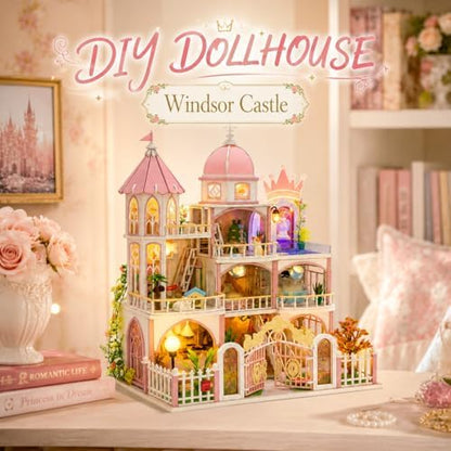 Roroom DIY Miniature House Kit, Pink Princess Castle Dollhouse Kit - Image 3