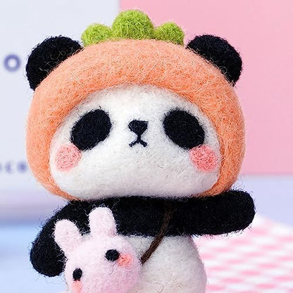 GOTOTOP Needle Felting Kit, Wool Felt Panda Pendant DIY Craft Set, Beginner Friendly Handmade Project, Compact 100 G Materials Kit for Kids Teens Adults Home Craft Time (#4) by GOTOTOP