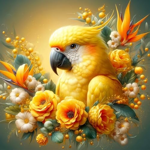 Parrot Diamond Art Kits for Adults, Diamond Art Painting Kits for Adults by croshom