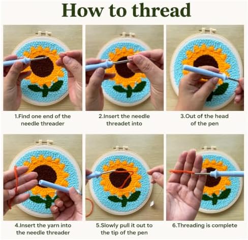 Punch Needle Kit for Beginners Adults-Flower Daisy,with Video Tutorial - Image 6