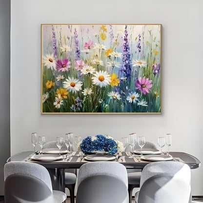 OJTOYART Paint by Numbers Kits for Adults, Flower Field Paint By Number KitsFor Beginner on Canvas, DIY Acrylic Watercolor Oil Colorful Paintingby Number for Home Decoration 16 x 20 Inch - Image 3
