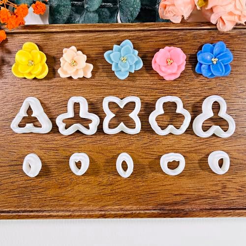 Xaekicr A2-3-1-Handmade Jewelry Pendant Crafting Kit,Flower Plastic Molds Set, DIY Polymer Clay Printing Tools - Image 3