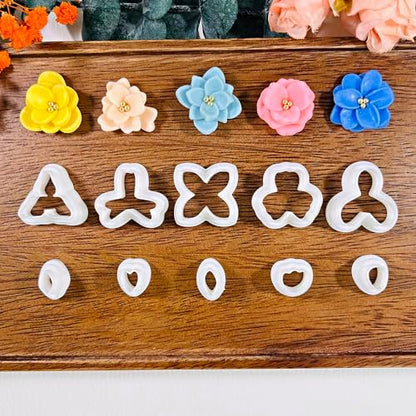 Xaekicr A2-3-1-Handmade Jewelry Pendant Crafting Kit,Flower Plastic Molds Set, DIY Polymer Clay Printing Tools - Image 3