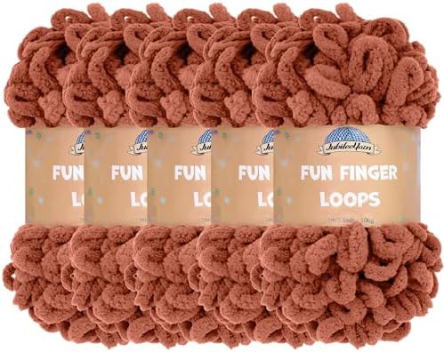 JubileeYarn Fun Finger Loops Yarn - Umber - 5 Skeins by BambooMN