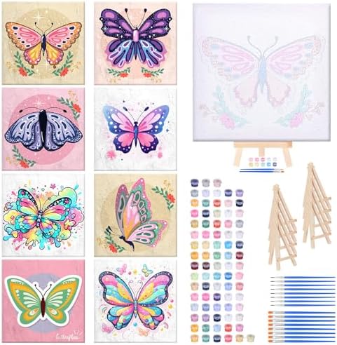 RoundFunny 8 Set Paint by Numbers Drawing Kit for Adults,Elegant Flight by RoundFunny