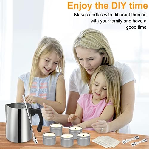 BBAXI Candle Making Kit with Melting Pouring Pot&Beeswax&5pcs Candle Tins - Image 7
