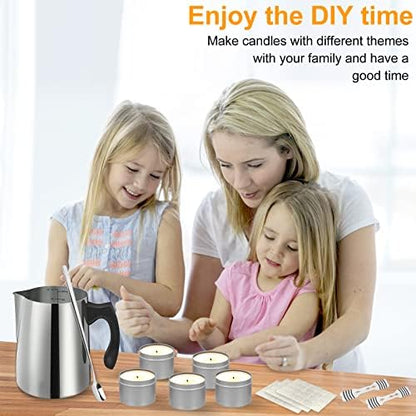 BBAXI Candle Making Kit with Melting Pouring Pot&Beeswax&5pcs Candle Tins - Image 7