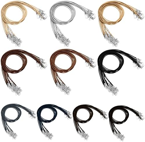 Tudomro 100 Waxed Leather Necklace Cord with Clasp,Basic Color,20 Inch - Image 3