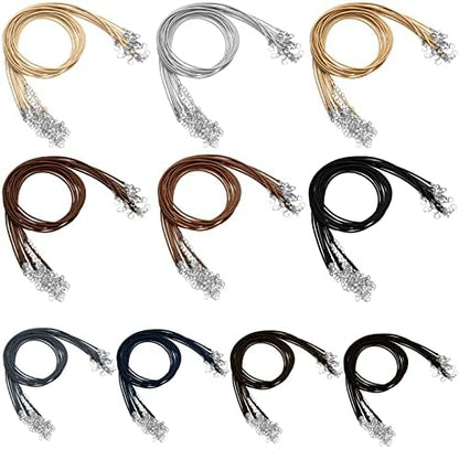 Tudomro 100 Waxed Leather Necklace Cord with Clasp,Basic Color,20 Inch - Image 3