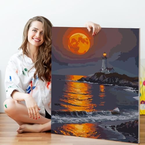 Fountor Moon Paint by Numbers Kit for Adults Beginner 16x20 Inch - Image 5