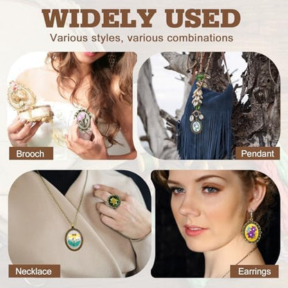 ZOCONE New 4 Packs Embroidery Necklace Kits, Embroidery Pendant Kit Mini Cross Stitch Kit with Hoop, Necklace, Pendant, Stamped Pattern Cloth, Instructions, etc., Embroidery Kits for Adults - Image 4