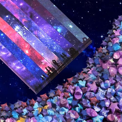 Origami Paper Stars, Colorful Handcraft Origami Lucky Star Paper DIY Paper Arts Creativity Hand Art Crafts (Starry sky gradual change(540) sheets) by Hvogvok