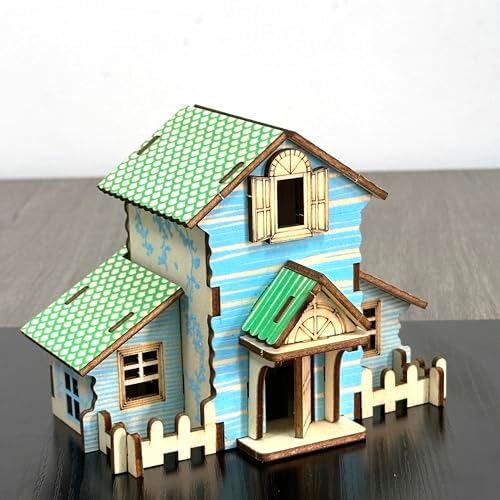 Log Cabin 3D Wooden House Puzzle,DIY Mini Building Model Kit，010 - Image 4