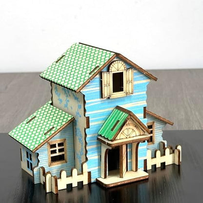 Log Cabin 3D Wooden House Puzzle,DIY Mini Building Model Kit，010 - Image 4