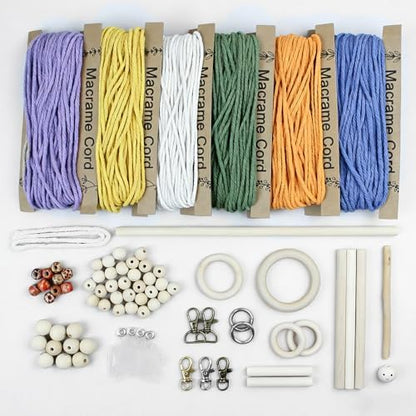 BUFANTL DIY Macrame Kit for Adults Beginners, 77 PCS Macrame Supplies with 9 Projects, 6 Colors Macrame Cord & Full Craft Materials, Great Gift Idea for Craft Lovers by Unknown