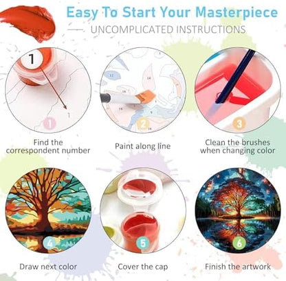 Paint by Numbers Kit for Adults, Tree of Life Acrylic Canvas Painting Set - Image 6