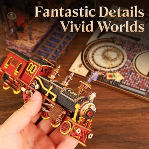 Book Nook Kit - DIY Miniature House Kit for Adults, LED 3D Puzzle Magic Station Book Nook Kits, Crafted in Premium Wood - Zero Platform - Image 3