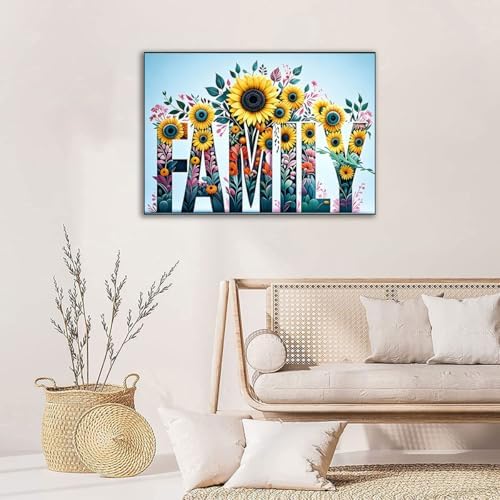 WUSARPLY Family Sunflower Stamped Cross Stitch Kits for Beginners Adults - Image 3