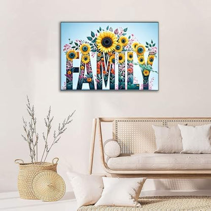 WUSARPLY Family Sunflower Stamped Cross Stitch Kits for Beginners Adults - Image 3