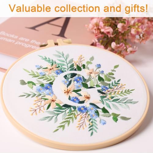 Harimau Letter G Pattern Embroidery Kit for Adult Beginners, Complete Starter Pack with 1 Hoop, Needles, Instruction Guide & Embroidery Stitch Video Tutorials - Image 5