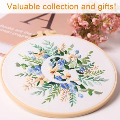 Harimau Letter G Pattern Embroidery Kit for Adult Beginners, Complete Starter Pack with 1 Hoop, Needles, Instruction Guide & Embroidery Stitch Video Tutorials - Image 5