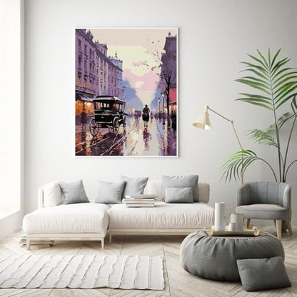 Possoco Paint by Numbers Kit for Adults Beginner, London Street Easy Adult Paint by Number Kits on Canvas, DIY Acrylic Oil Paint by Number for Adults Landscape for Home Decor Gift 16x20 Inch - Image 7