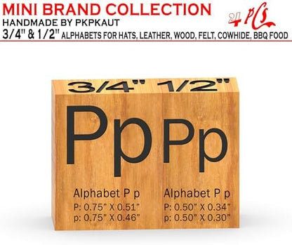 4Pcs Letters Branding Iron for Wood, Leather Branding Stamp (P p) - Image 2