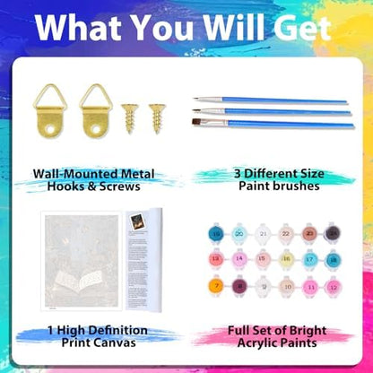 xcemhil Book Paint by Numbers Kit for Adults Beginner, Deer Paint by Numbers for Adult, Acrylic Paint by Number Kits Suitable for Home Wall Art Decor Gifts 16x20 Inch - Image 7