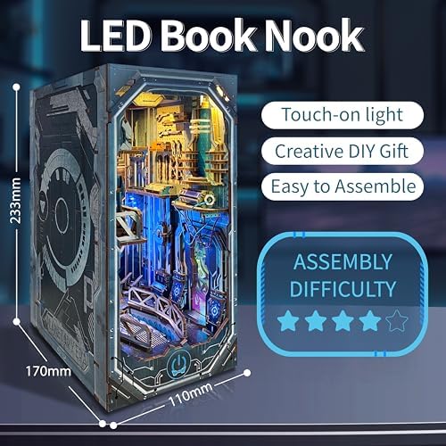 DIY Book Nook Kit sci - fi 3D Wooden Puzzles for Adults & Beginners - Image 3