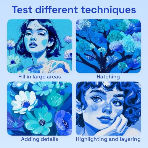 ARTISTRO 12 Blue Tones Dual-Tip Acrylic Paint Marker Pens for Drawing - Image 5